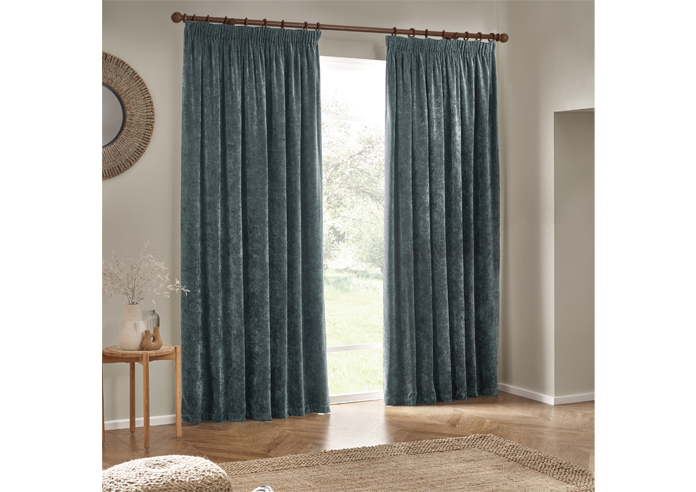 Heavy Chenille Pencil Pleat, Marine - Ready Made Curtains - Image 7
